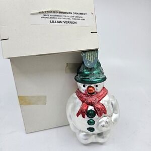 Christborn GERMANY Snowman Ornament MOUTH BLOWN Glass Handpainted